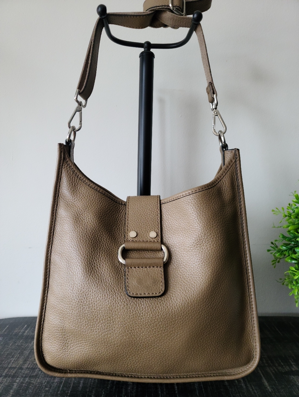 Danier Leather Dark Taupe Messenger Crossbody Bag